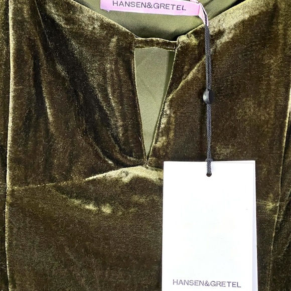 NWT Hansen & Gretel Velvet Meredith Crop Top in Sage Green Size Large - Picture 5 of 11